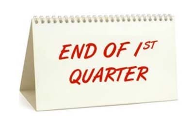 end of first quarter