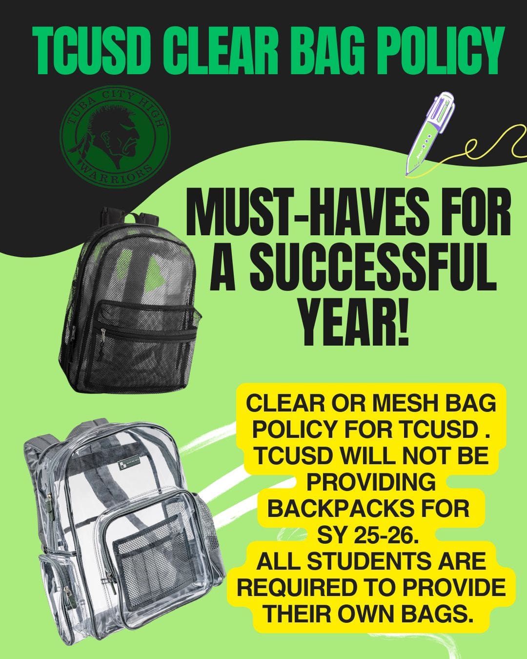 Clear Bag Policy 2025-26